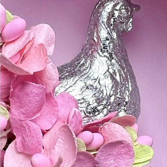 MACKENZIE-CHILDS Touch Of Pink Chick Treasure Egg Courtly Check Home Decor NEW - Picture 3 of 9